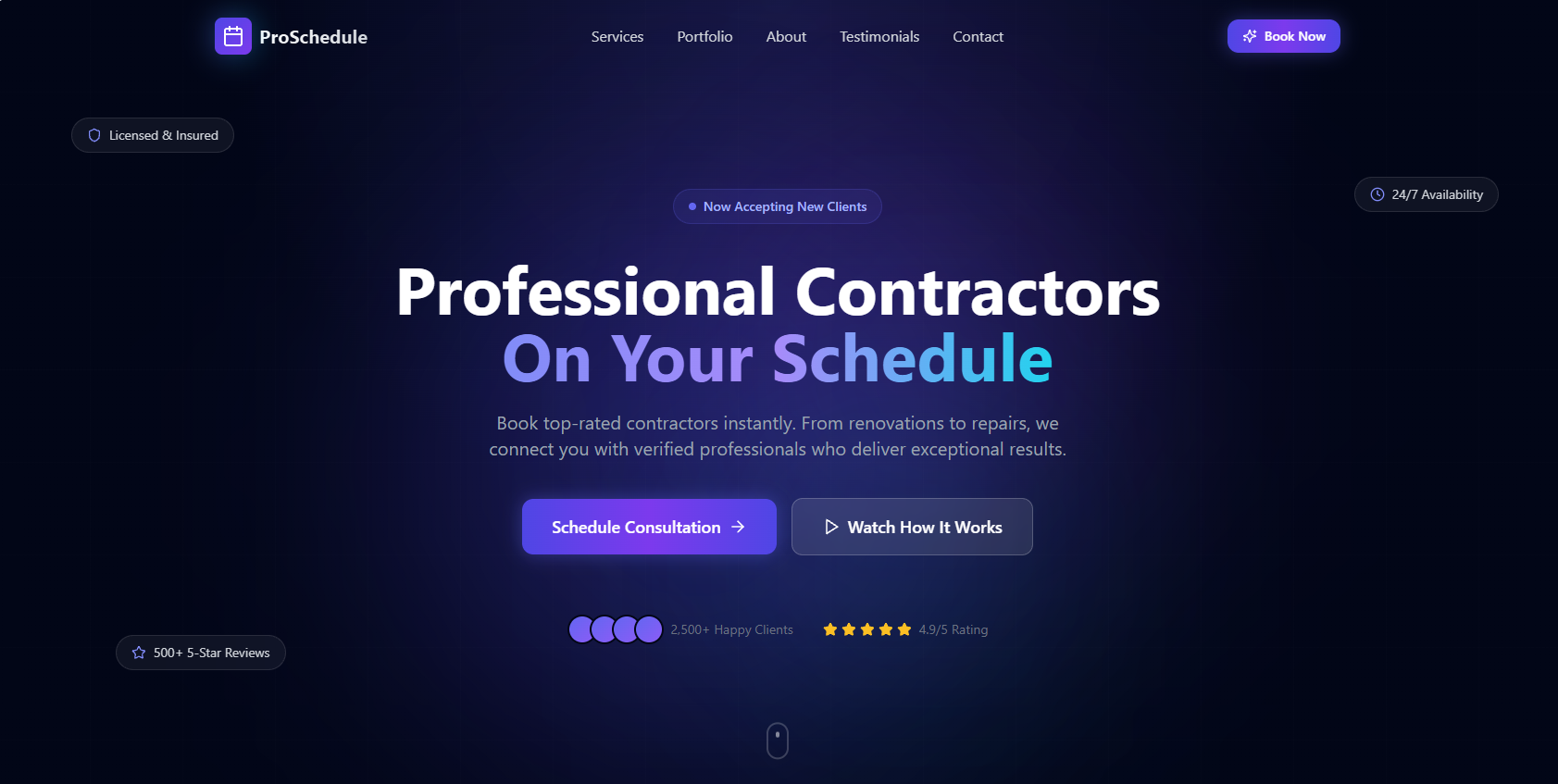 Scheduling Pro template preview