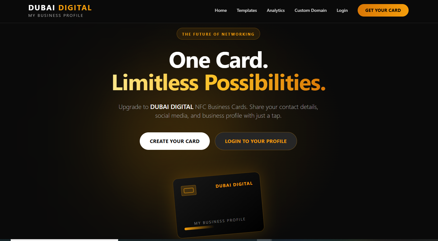 NFC Digital Business profile  template preview