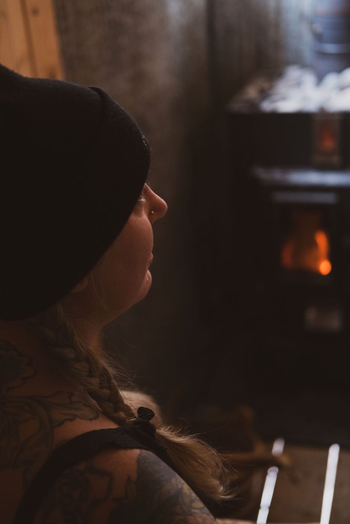 Fire burning in stove