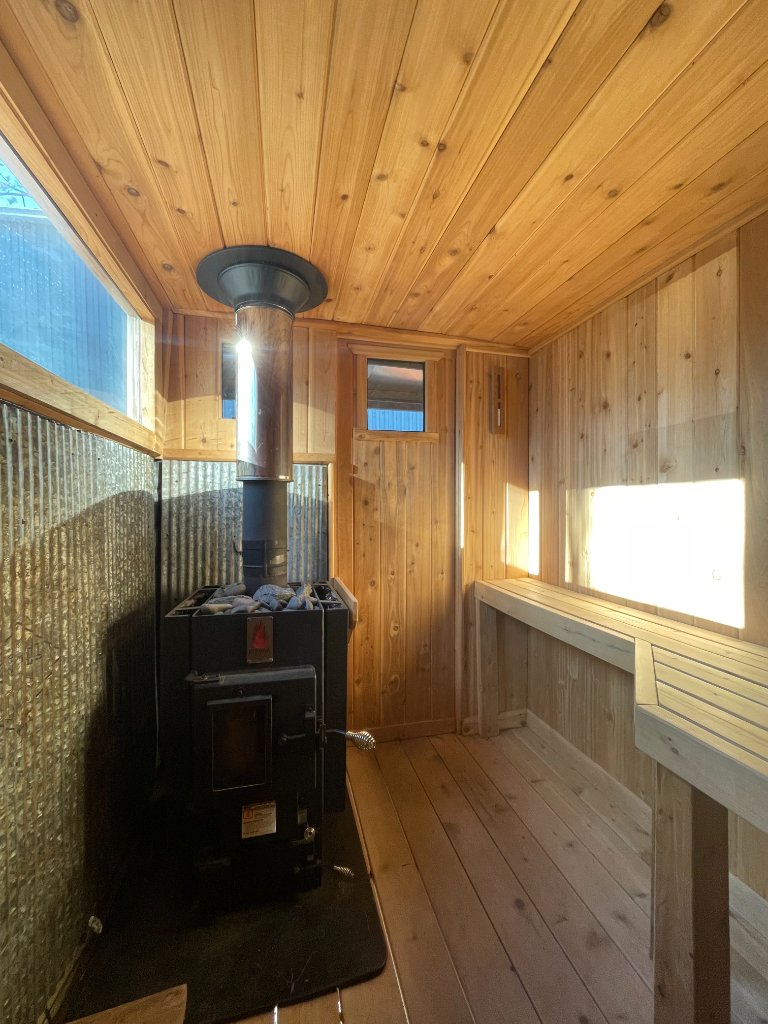 Beautiful cedar interior with natural light