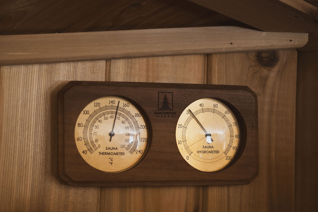 Peaceful sauna relaxation