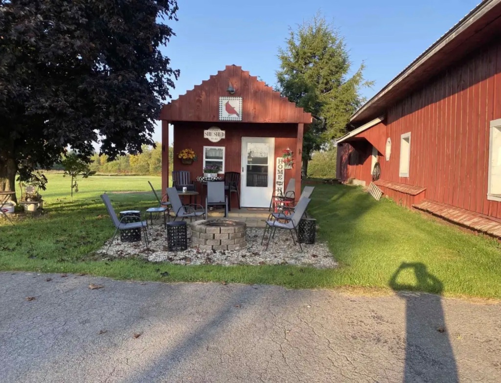 Outdoor Fire Pit and She Shed