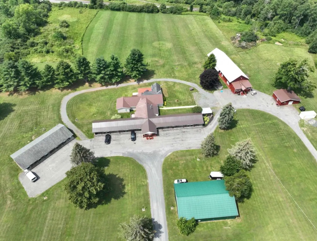 Aerial view of Northern Family Motel property in Potsdam, NY