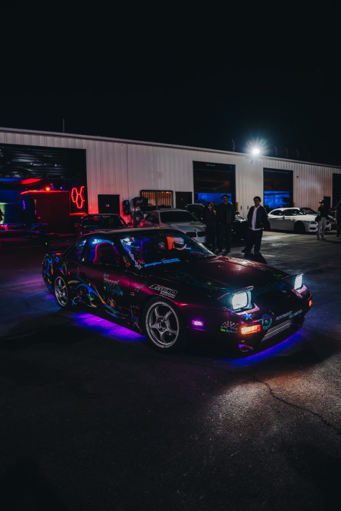 Custom RX-7 with neon underglow