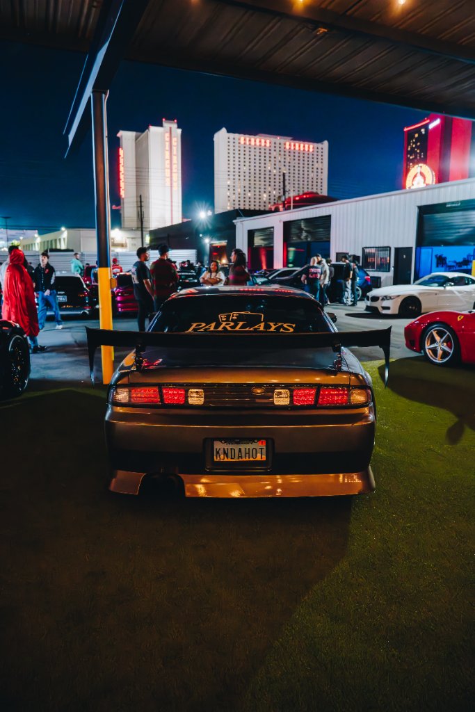 DRVN car meet at night