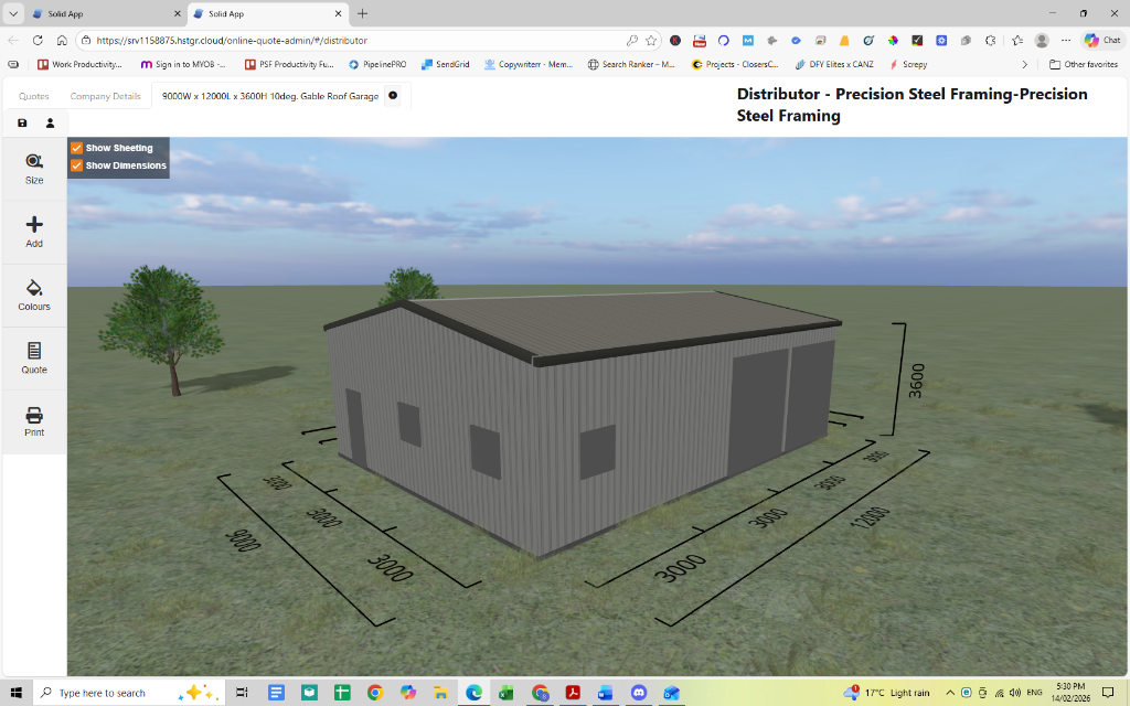 3D Shed Configurator