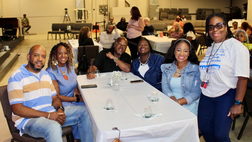 Community members connecting at event