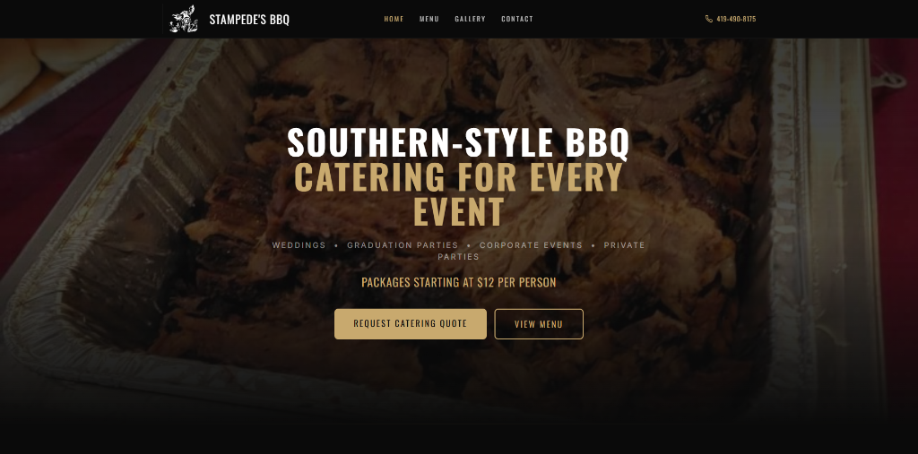 Stampede's BBQ — Website by Buehler Web Design LLC