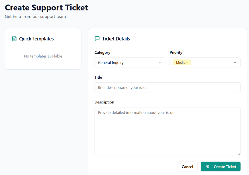 Customer Portal screenshot 2