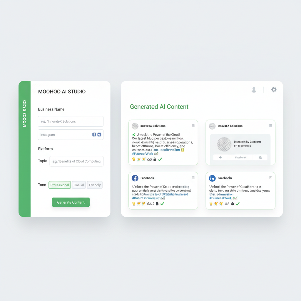 MOOHOO AI STUDIO — CRM Dashboard with leads pipeline, customer conversations and opportunities
