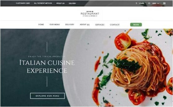 Fine dining restaurant elegant website reservations