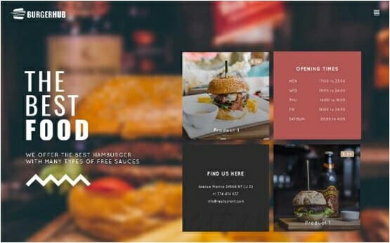 Casual dining restaurant website menu booking