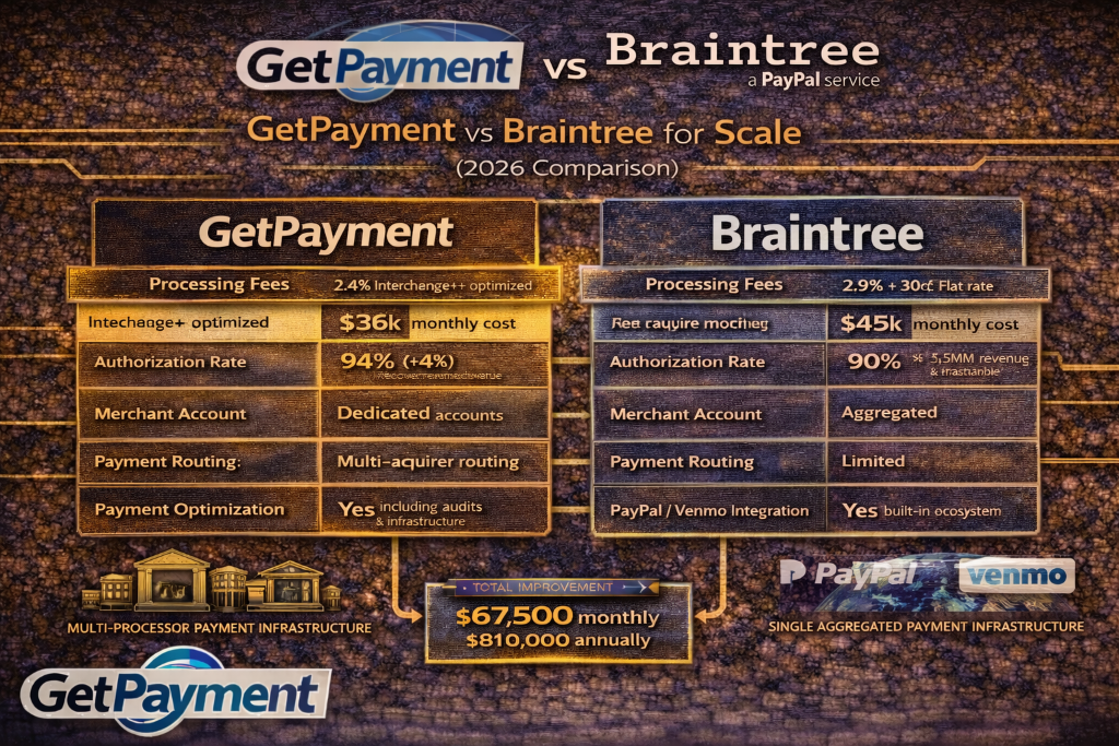 GetPayment vs Braintree for High-Volume Ecommerce (2026 Comparison)