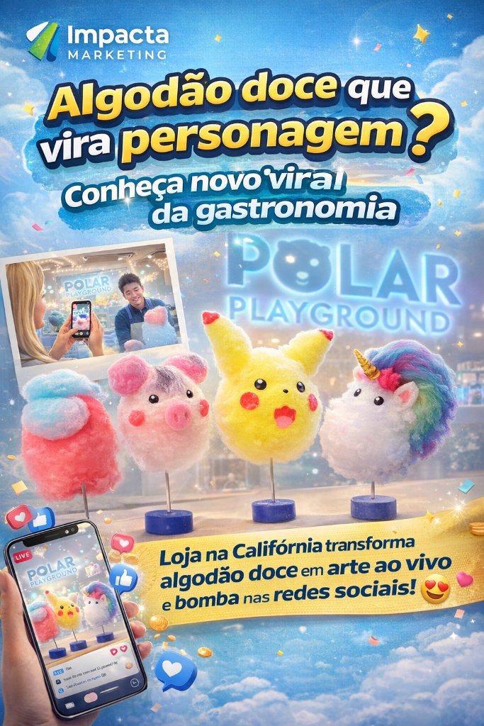 Algodão doce que vira personagem? Conheça o novo viral da gastronomia
