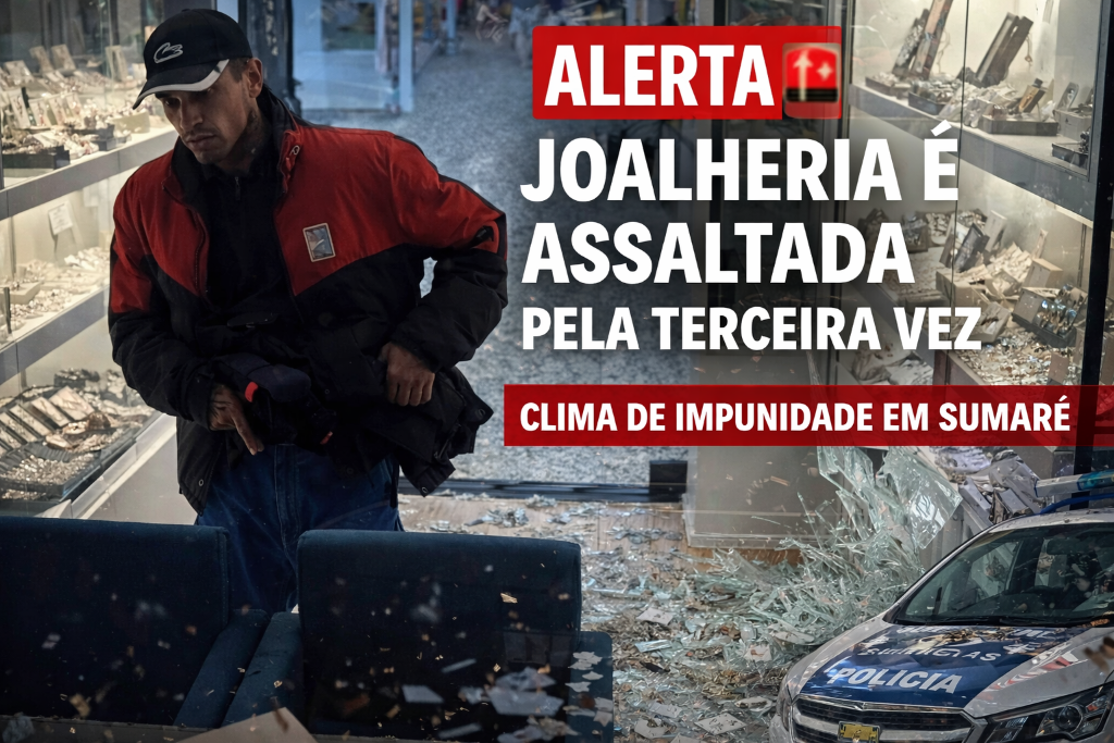 ALERTA | Terceiro roubo à joalheria em Sumaré