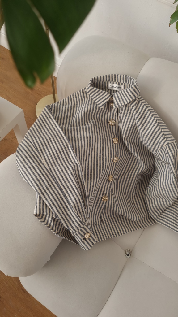 The Striped Shirt with Gold Buttons