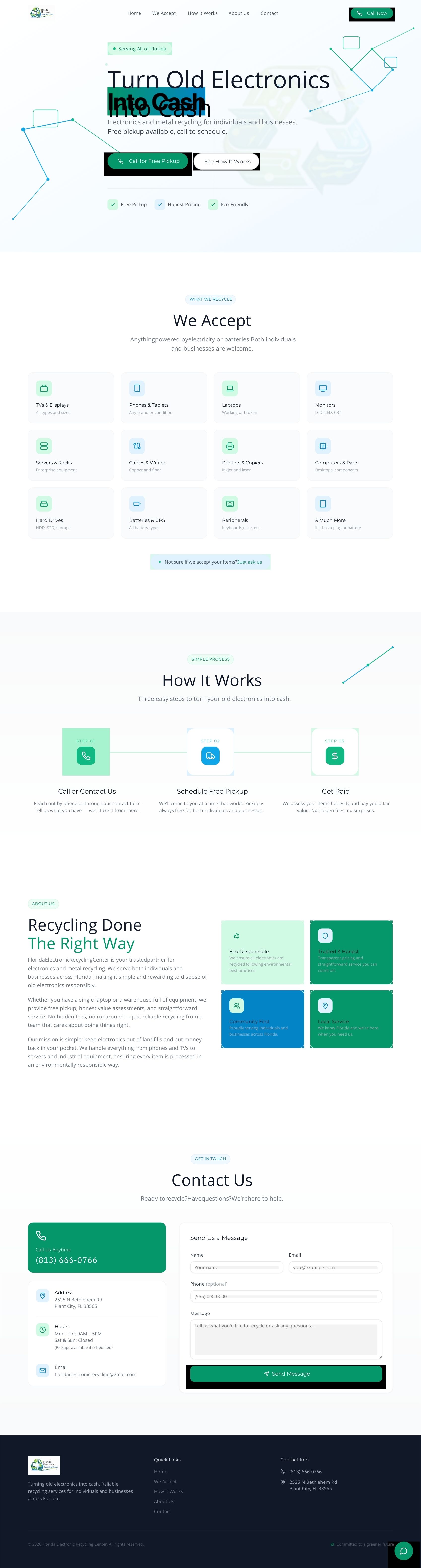 Florida Electronic Recycling Center template preview