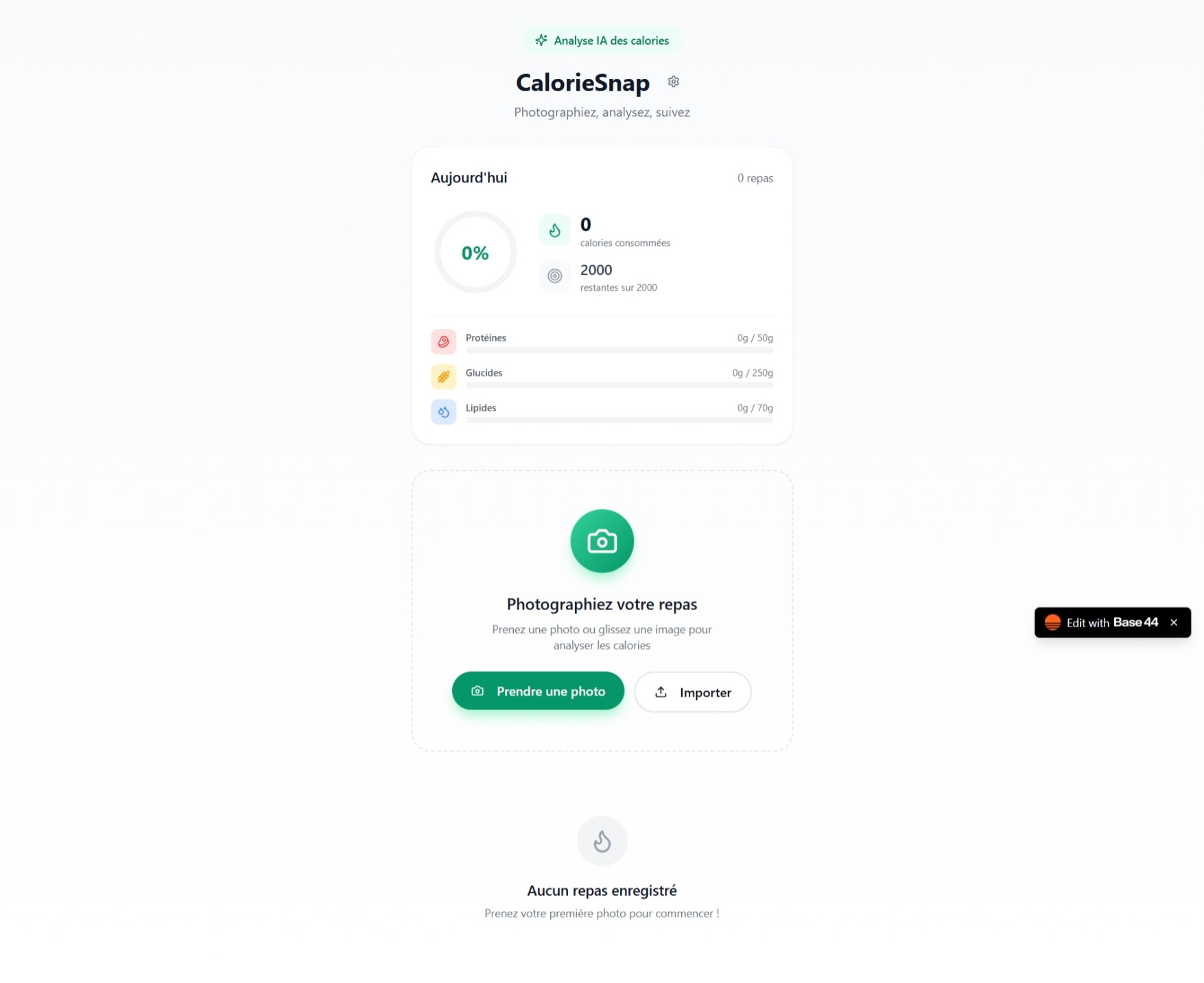 CalorieSnap template preview