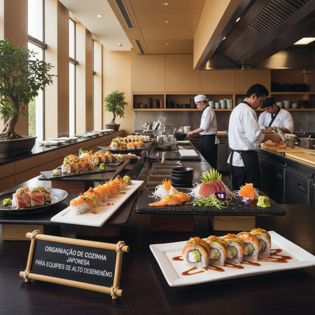 Organização de Cozinha Japonesa para Equipes de Alto Desempenho
