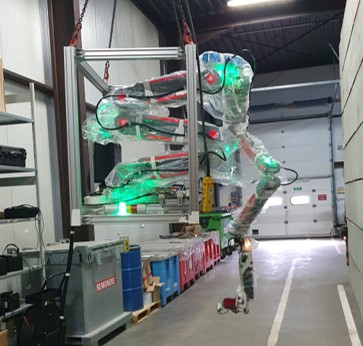 Nieuwe LED verlichting boven nucleaire afval en inspectierobot