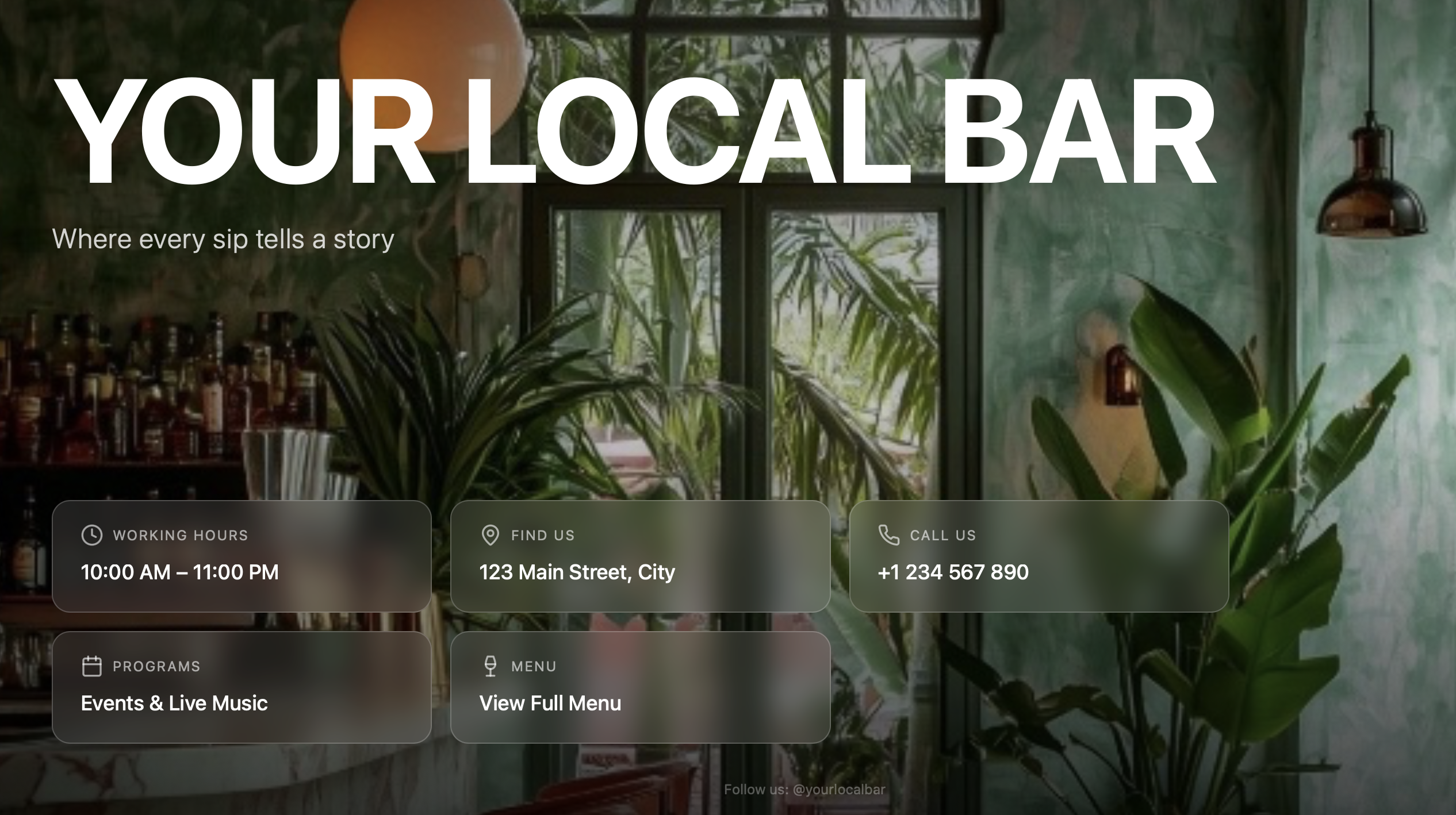 Local bar app template preview