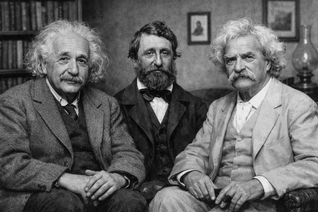 Einstein, Thoreau, and Twain