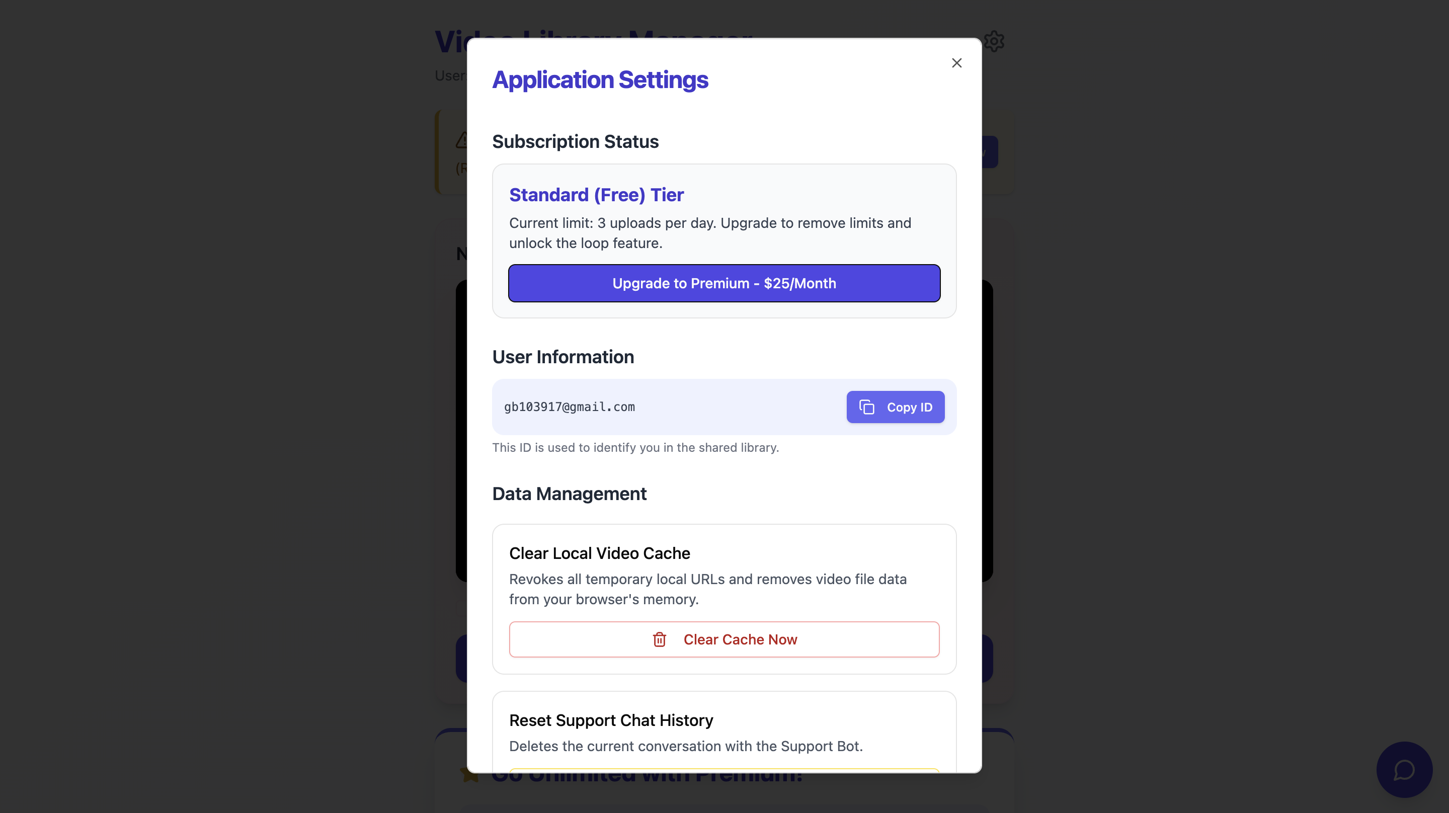 Video Library Manager template preview