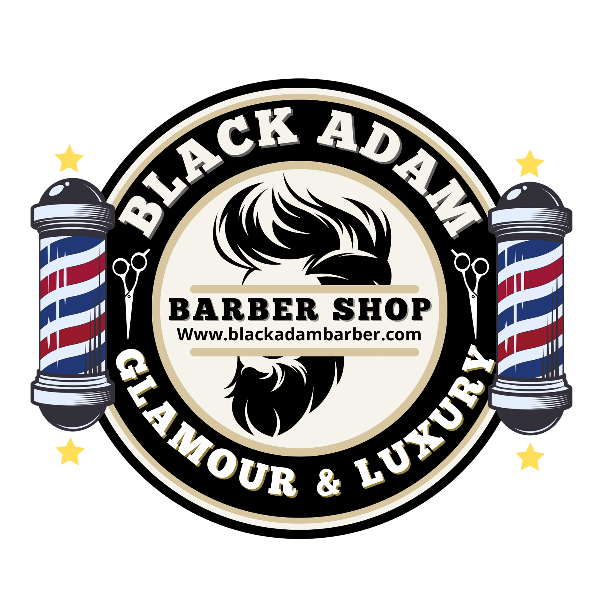 BLACK ADAM BARBER logo