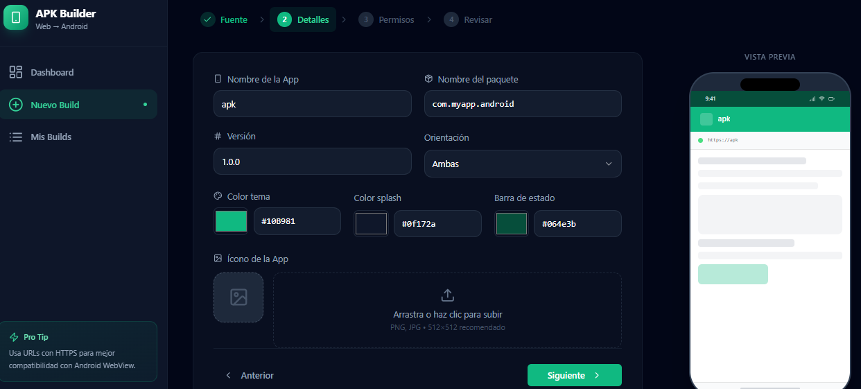APK CONSTRUCTORA  template preview