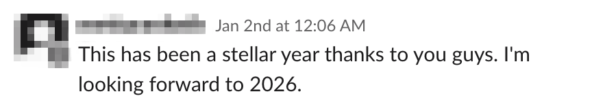 Client Slack message