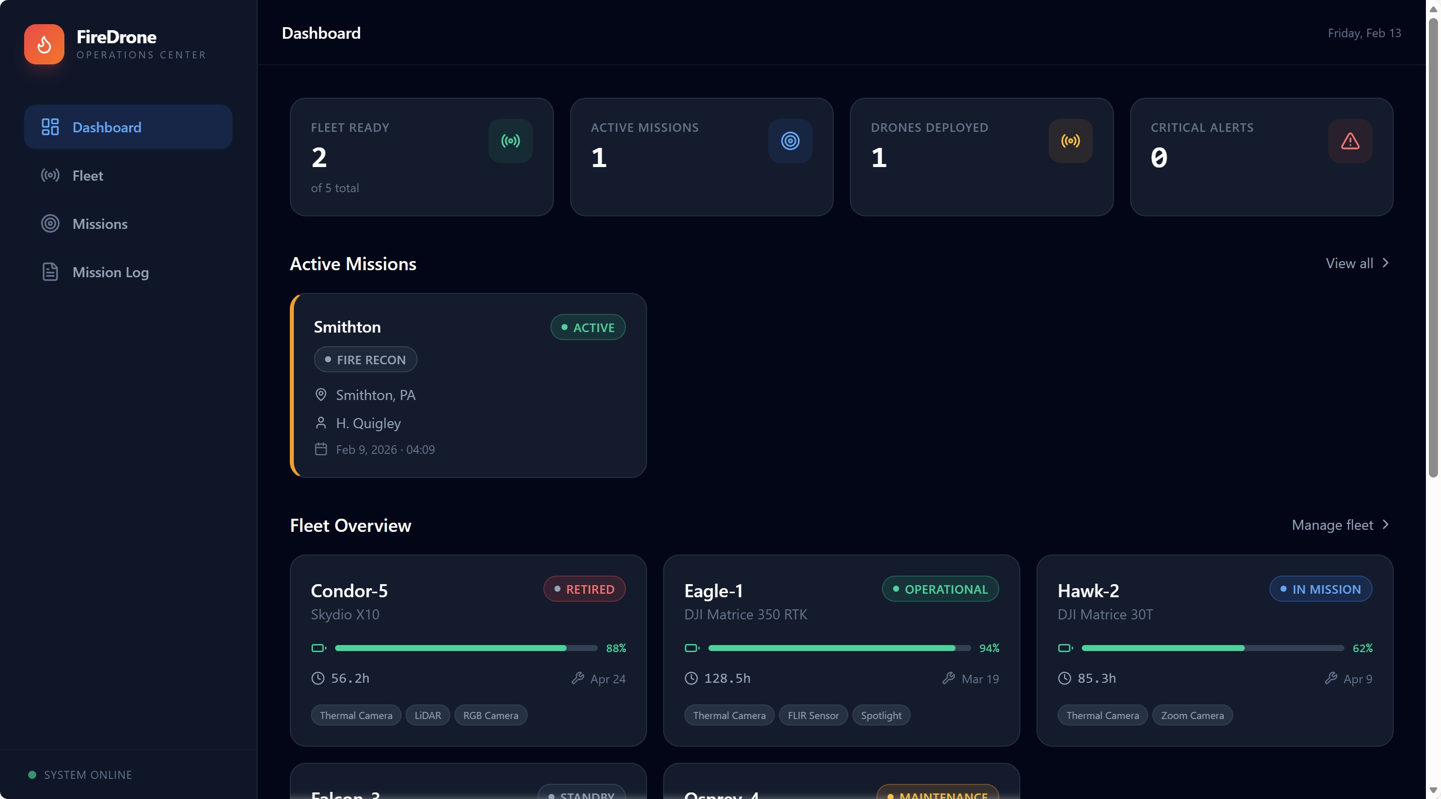 Drone mission traacker template preview