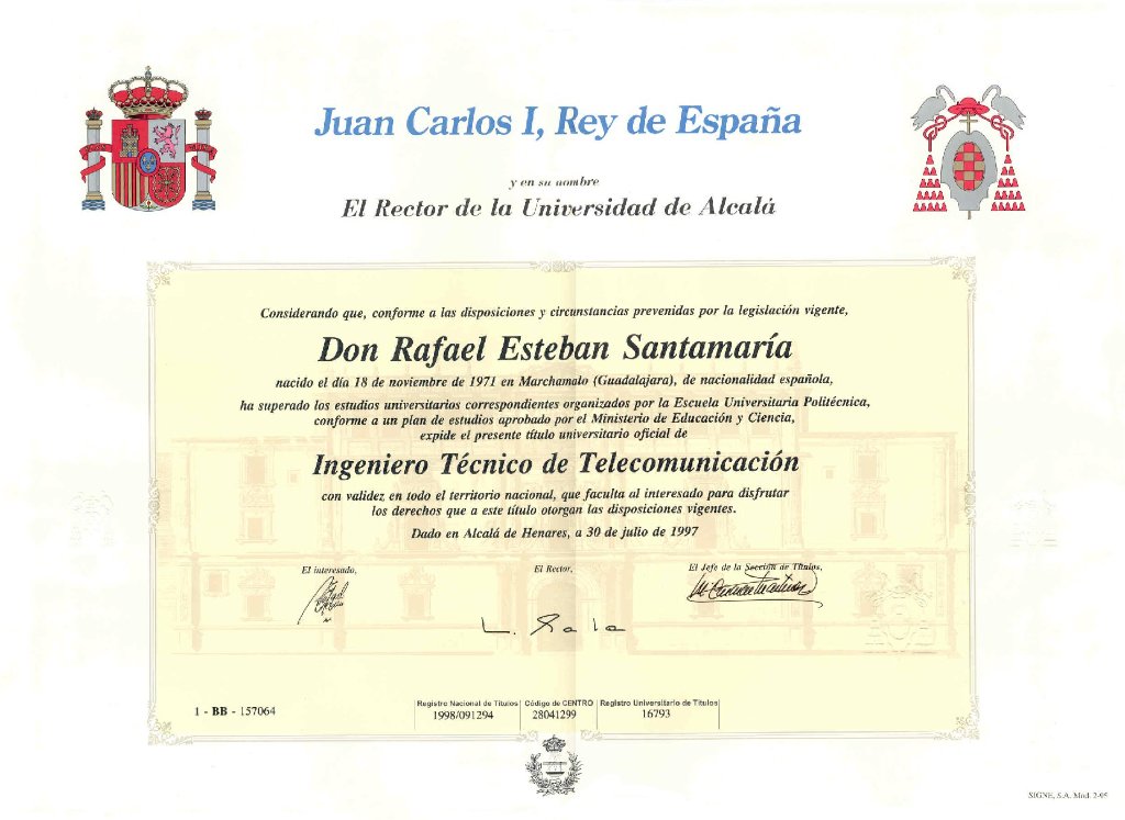 Título Ingeniero Técnico en Telecomunicaciones