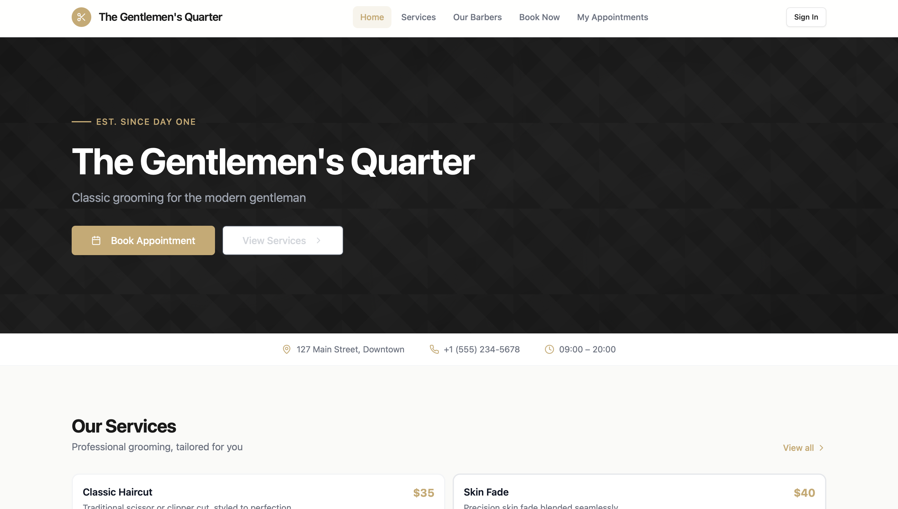 The Gentlemen's Quarter template preview
