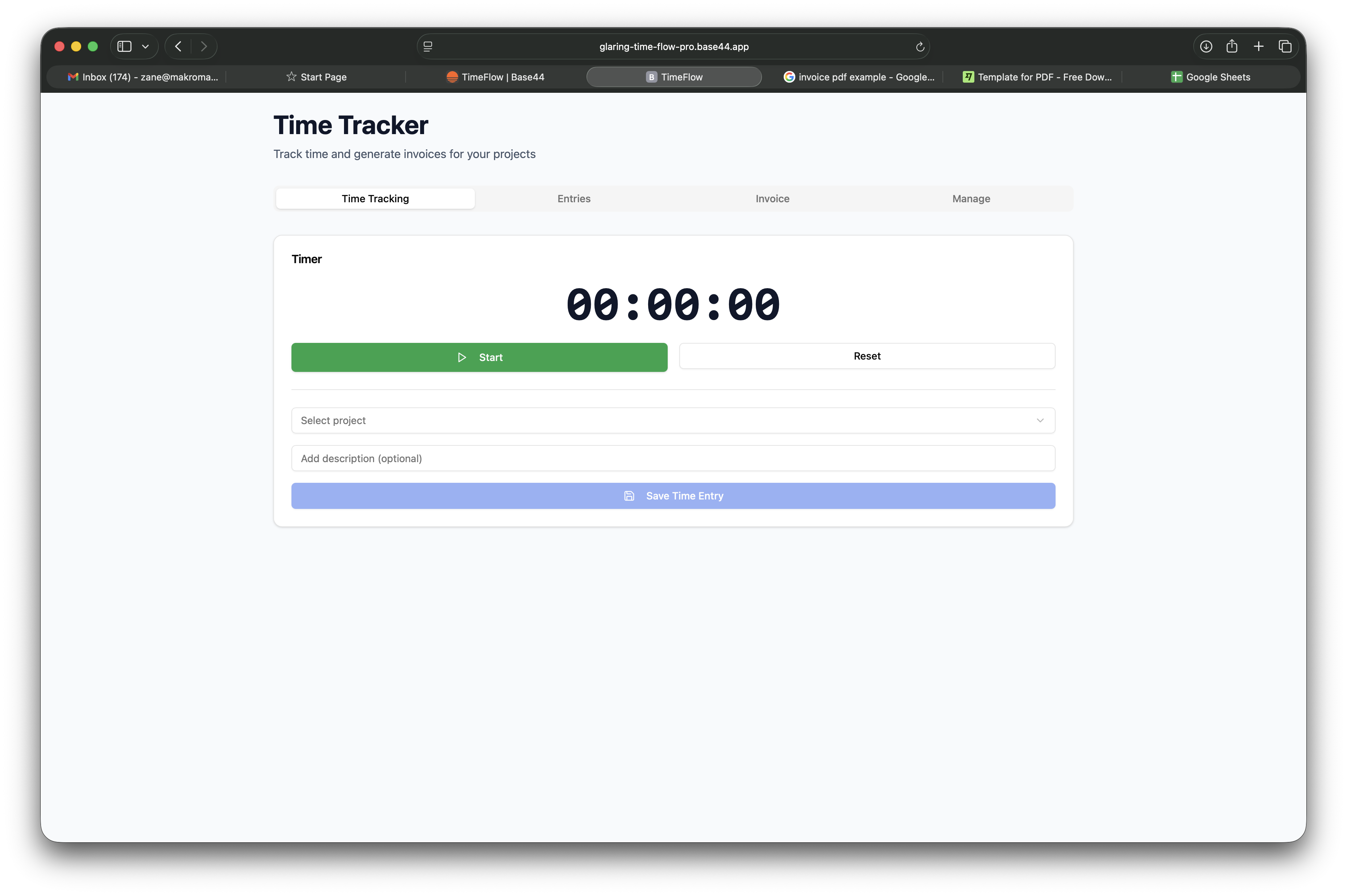 Time Keeping App template preview