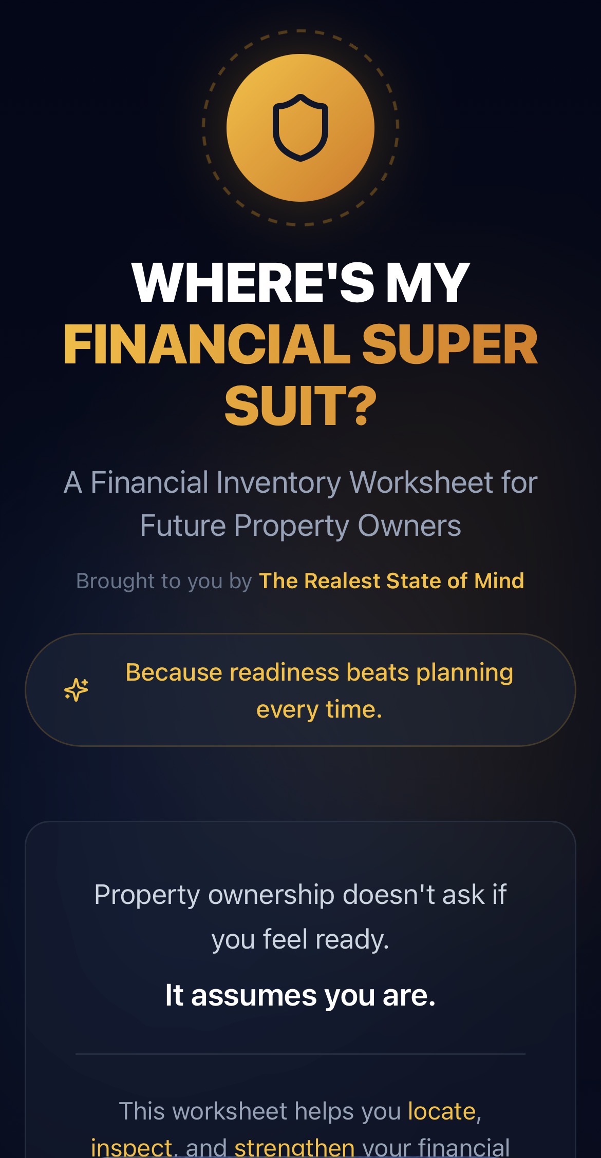 Financial Inventory Worksheet For Future Homeowners template preview