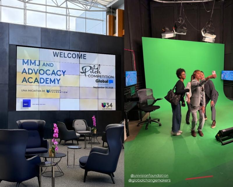 Multimedia Journalism Advocacy students at Univision Foundation studios 1