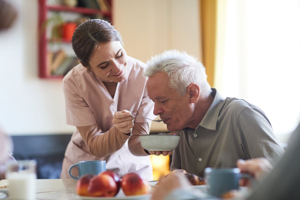 Multi-generational family having discussion about home care needs and options