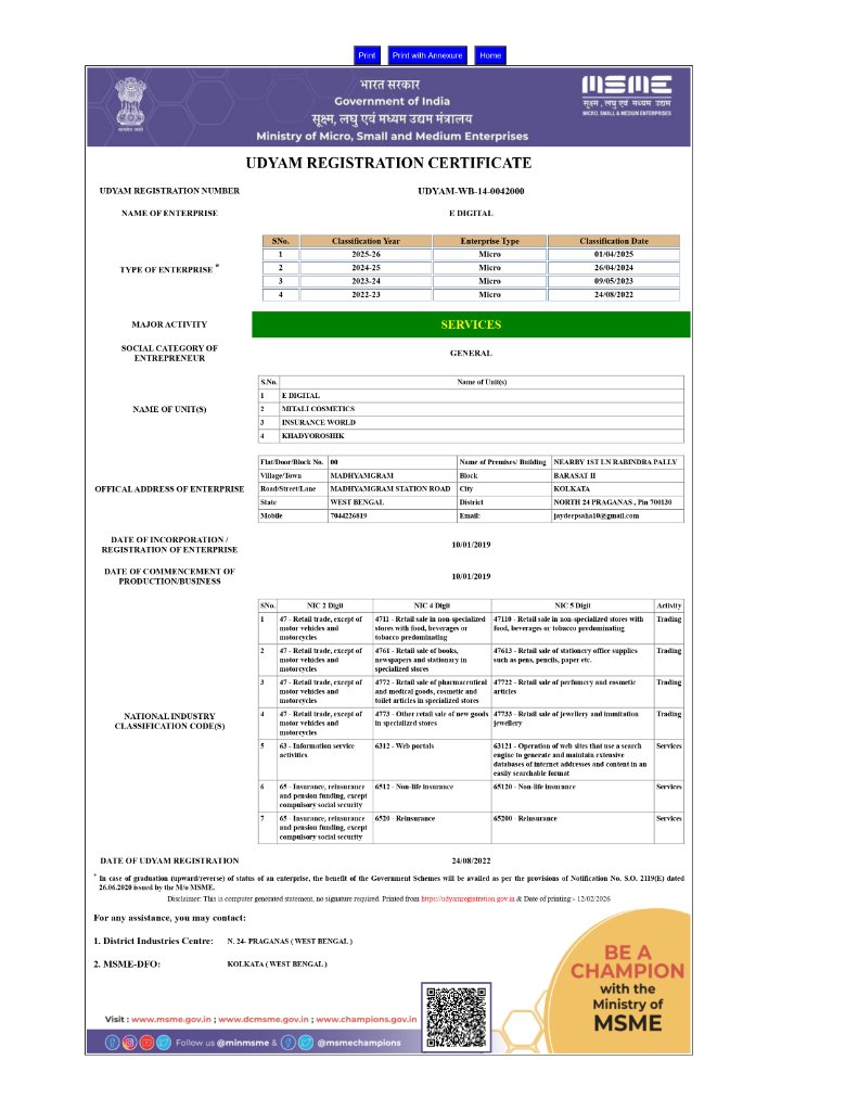 UDYAM Registration Certificate