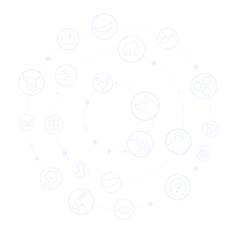 Graphique représentant les différents protagonistes du livre en vecteur blanc sur fond lilas