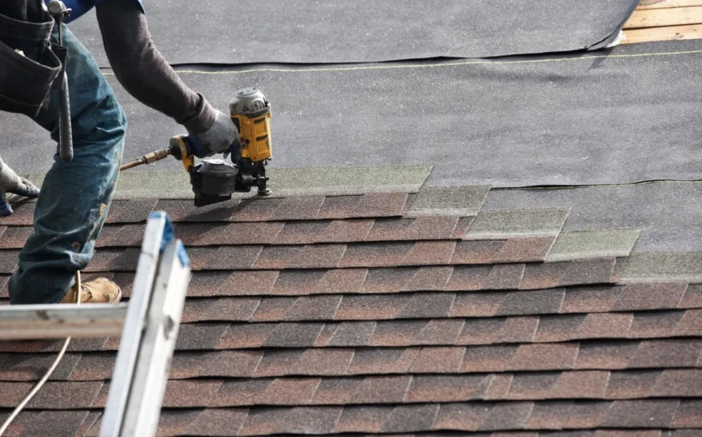 Storm damaged roof