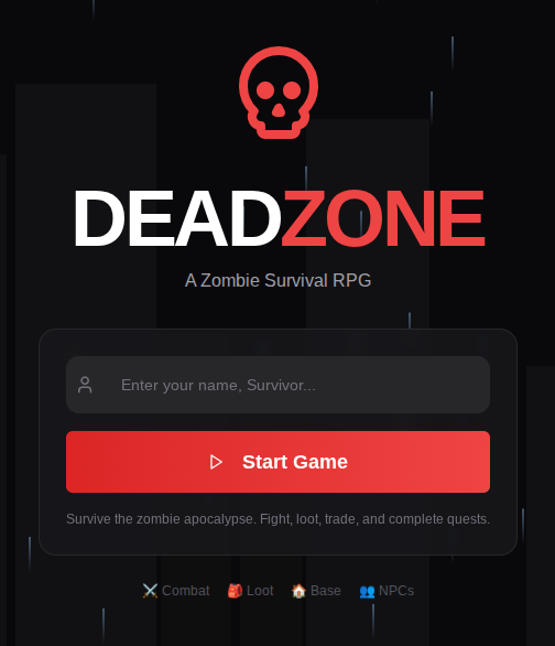 Zombie RPG template. template preview