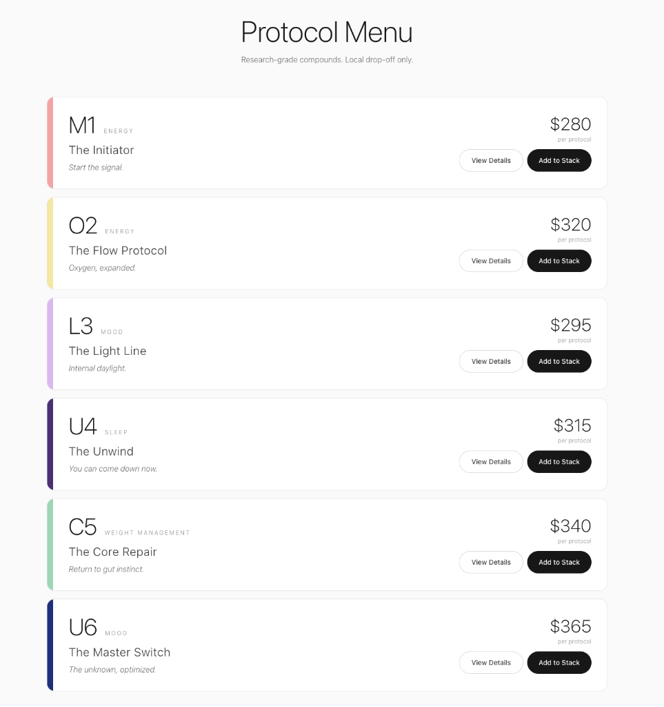 Protocol Menu