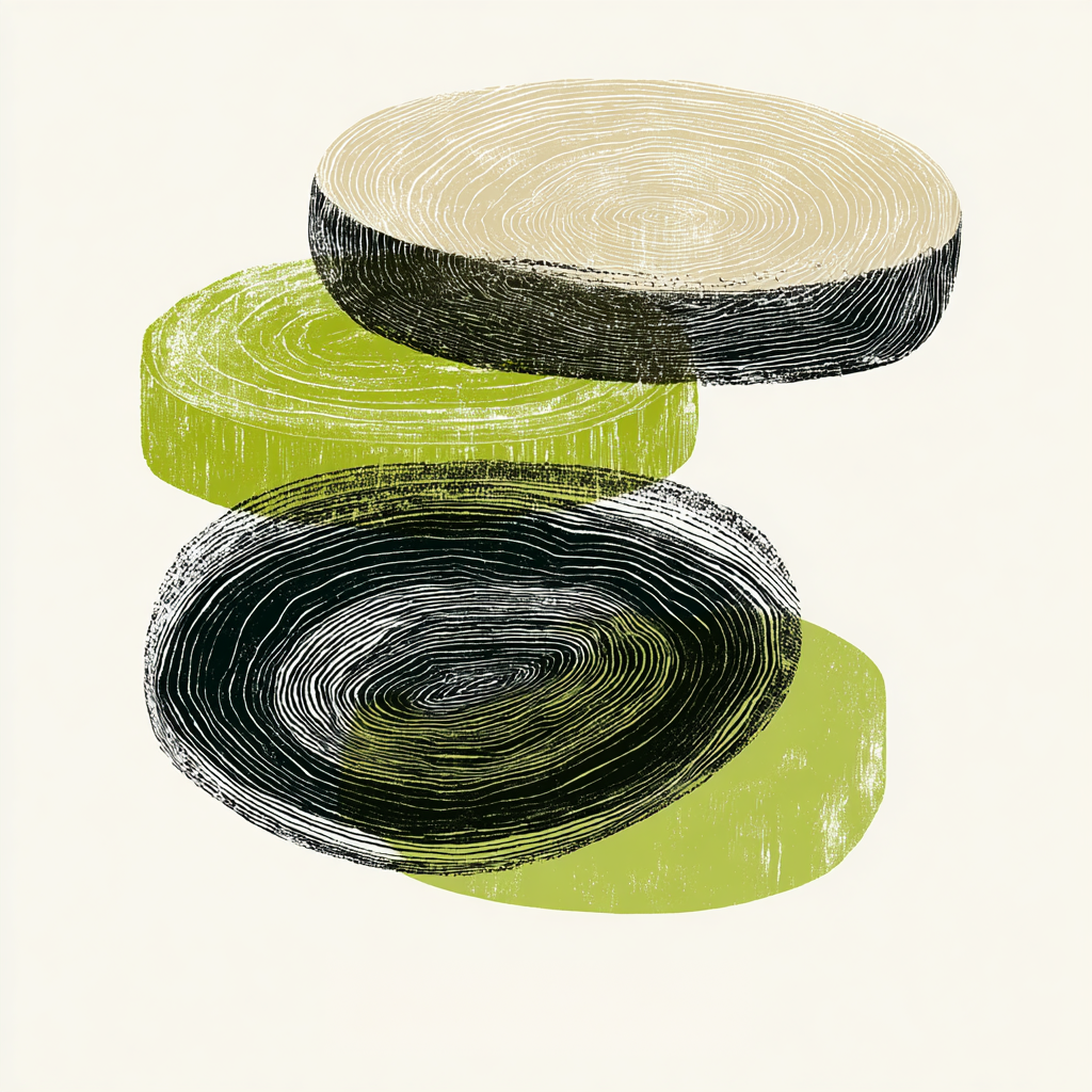 Rings of Knowledge — linoleum art