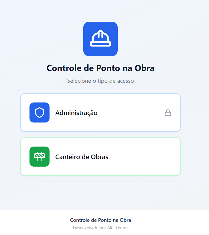 Controle de ponto na obra template preview