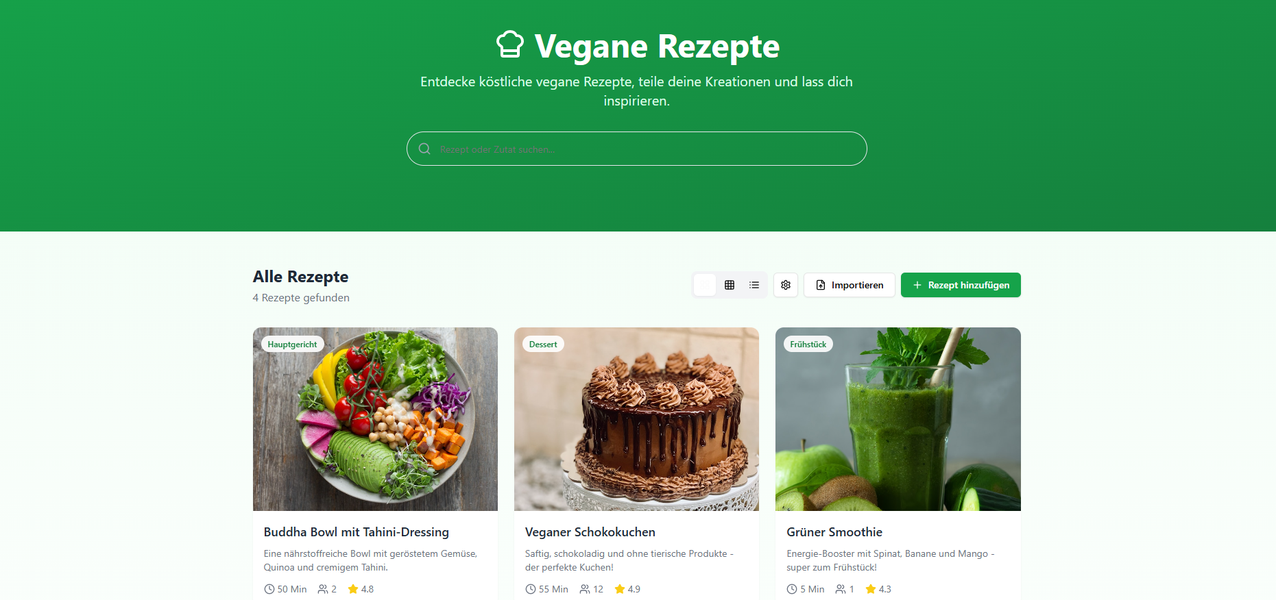 vegan recipes template preview