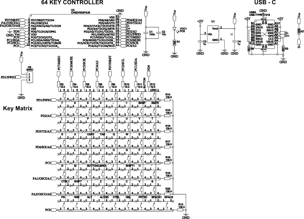 64 Key Controller Schematic