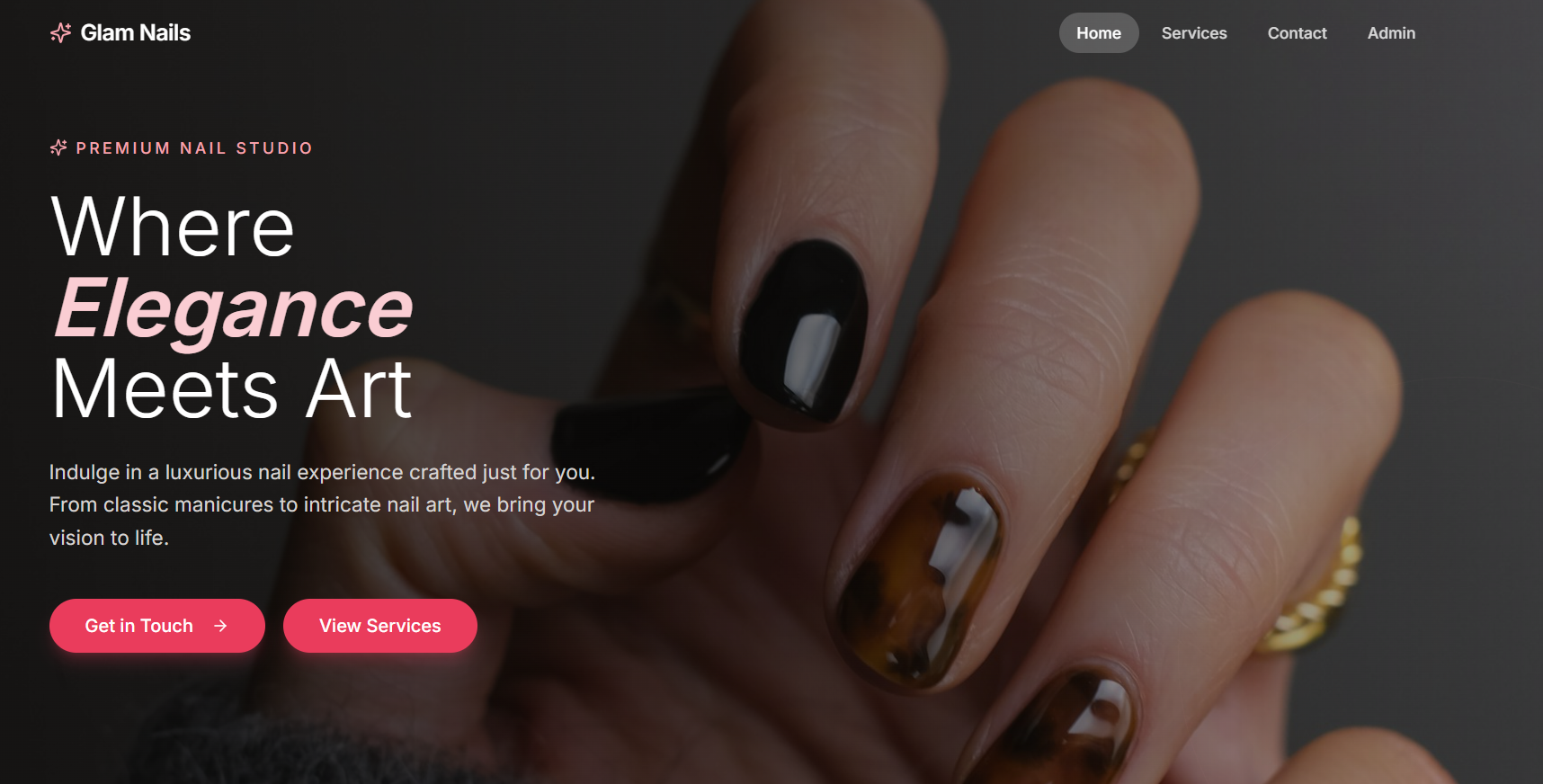 Glamourous nails template preview