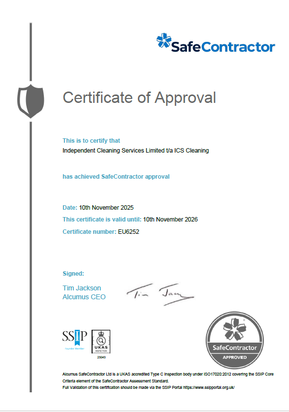 SafeContractor certificate