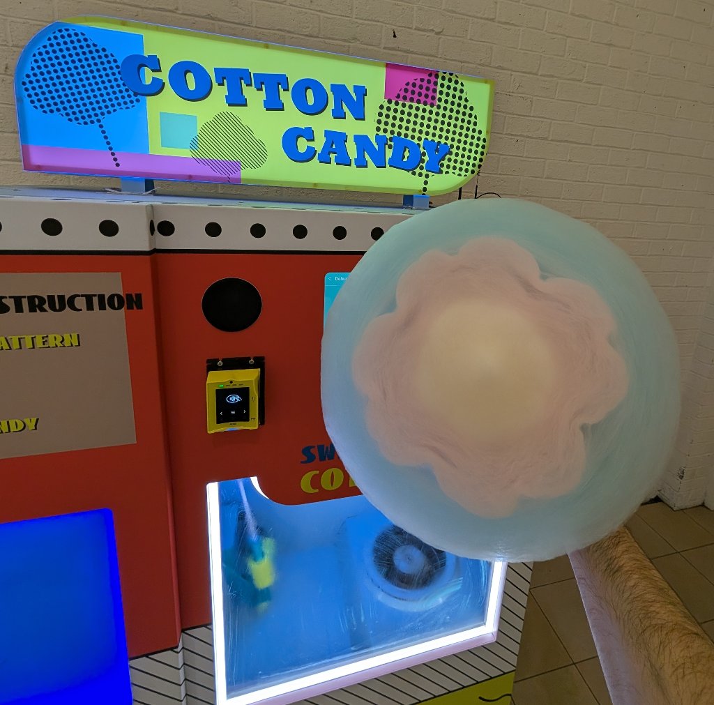 Cotton candy fresh from the machine
