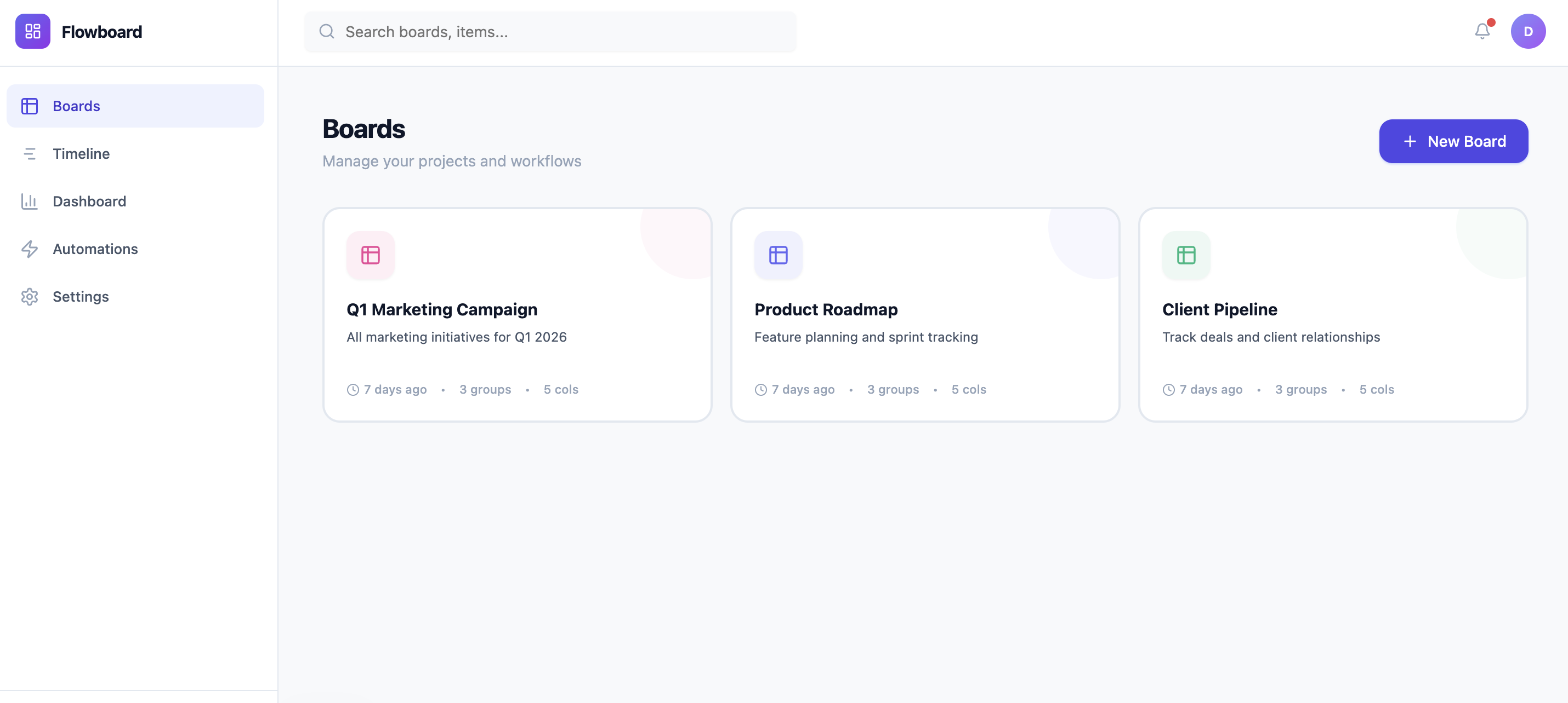 FlowBoard template preview